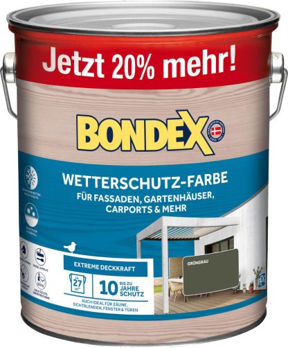 Bondex Wetterschutz Farbe Grüngrau 3L
