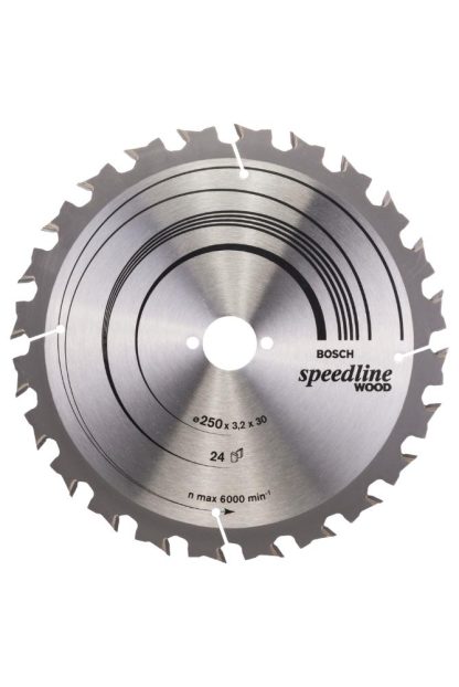 Bosch Pro Kreissägeblatt Speedline Wood zum Sägen in Holz für Tischkreissägen (Ø 250 mm) 2608640680
