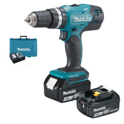 Makita Akku-Schlagbohrschrauber 18V, DHP453RFE 2x3,0Ah und Ladegerät