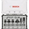 Bosch Professional 6tlg. Rand- und Kantenfräser Set 6mm Staft 2607017468