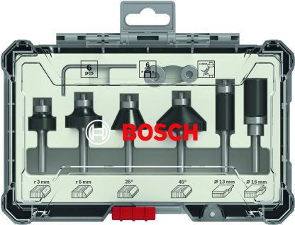 Bosch Professional 6tlg. Rand- und Kantenfräser Set 6mm Staft 2607017468