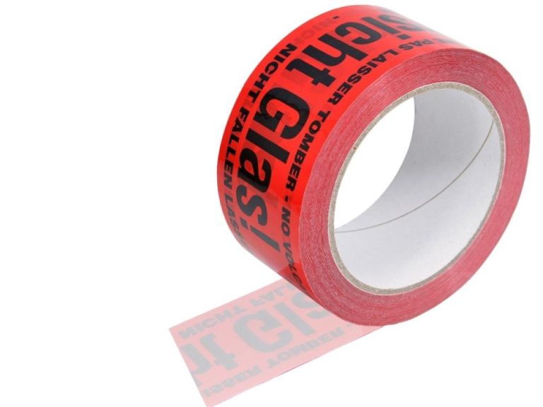 PP-Warnband rot Vorsicht Glas 50 mm