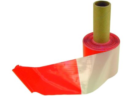 Absperrband 80mm rot/weiß 100 m