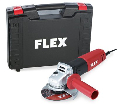 Flex Winkelschleifer LE 9-11 125 (ø 125 mm, 900 Watt, Schleifmaschine inkl. Transportbox L-Boxx, Zusatzhandgriff, Schutzhaube verstellbar, ergonomische Bauform, Spindelarretierung) 436739, Schwarz