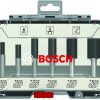 Bosch Professional 6tlg. Nutfräser Set (für Holz, für Oberfräsen mit 6 mm Schaft)