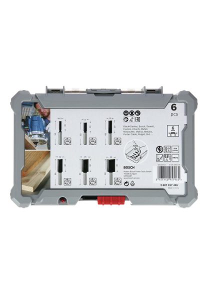 Bosch Professional 6tlg. Nutfräser Set (für Holz, für Oberfräsen mit 6 mm Schaft)