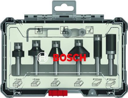 Bosch Professional 6tlg. Rand- und Kantenfräser Set 8mm Staft 2607017469
