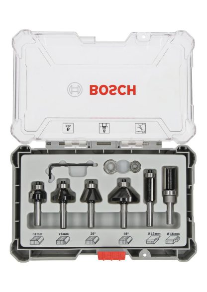 Bosch Professional 6tlg. Rand- und Kantenfräser Set 8mm Staft 2607017469