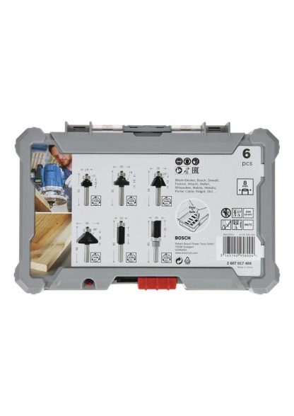 Bosch Professional 6tlg. Rand- und Kantenfräser Set 8mm Staft 2607017469