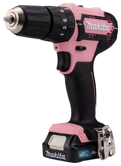 Makita Akku-Schlagbohrschrauber 12V max. in pink / 2,0 Ah, 1 Akku + Ladegerät