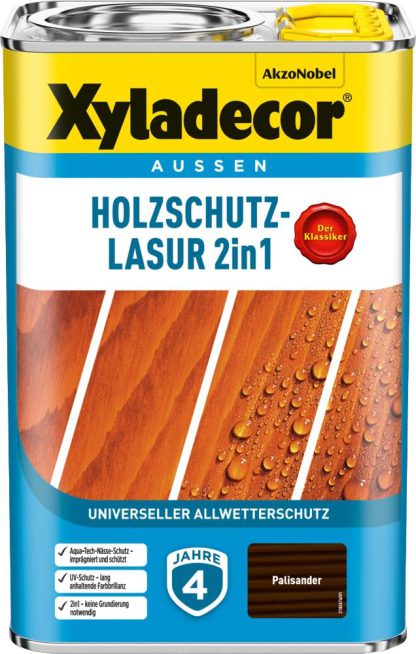 Xyladecor Holzschutz-Lasur 2 in 1, 4 Liter Palisander 5614859