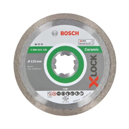 Bosch Professional Diamanttrennscheibe Standard (für Keramik, X-LOCK, Ø125 mm, BohrungsØ: 22,23 mm)