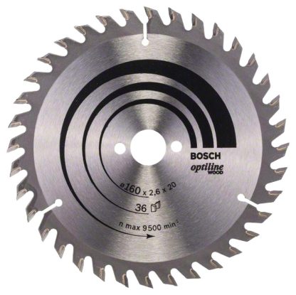 Bosch Professional Kreissägeblatt Optiline Wood (für Holz, 160 x 20 x 2,6 mm, 24 Z?hne, Zubeh?r Kreissäge), Grau