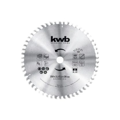 kwb BAU-Kreissägeblatt 350 x 30 - Universeller Einsatz für mittlere Schnitte - Wechselzahn - Z-54 Z?hne - Made in Germany