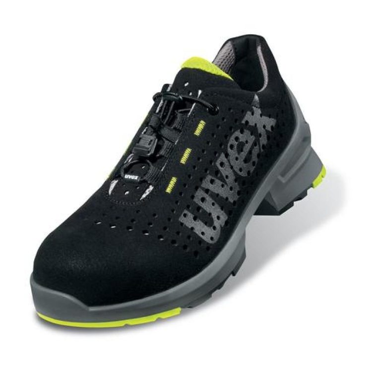 Uvex 1 8543.8 S1 SRC Größe45 gelochter Halbschuh schwarz/lime