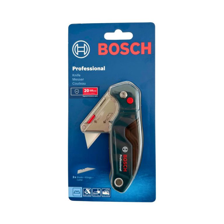 Bosch Professional Universal Klappmesser mit Klingenfach im Metall-Griff (inkl. 2 Ersatzklingen, in Blister)