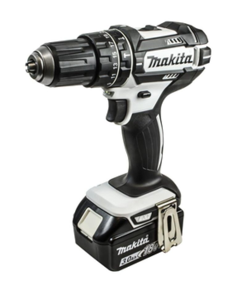 Makita Akku-Schlagbohrschrauber 18V weiße Gehäusefarbe 2x3,0ah und Ladegerät im MakPac